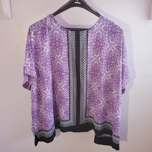 Purple and White Women's Blouse Croft & Barrow